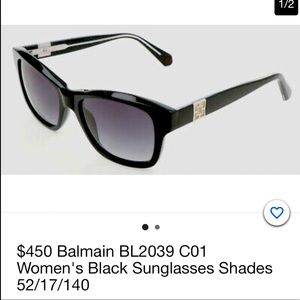 New Authentic Balmain BL 2039 CL Black Shades